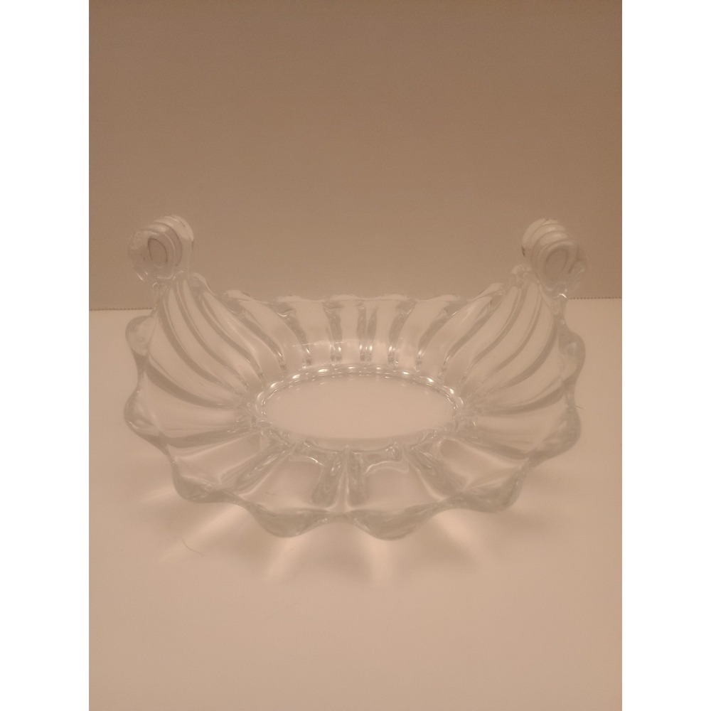 Vintage Heisey Glass Crystolite 7" 2 Handle Hor Dour Serving Bowl